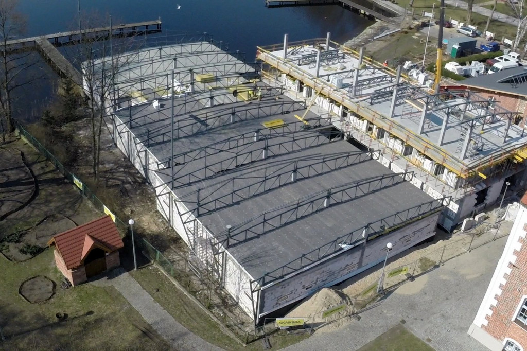 Budowa Centrum Ekologicznego w Szczecinku z lotu ptaka