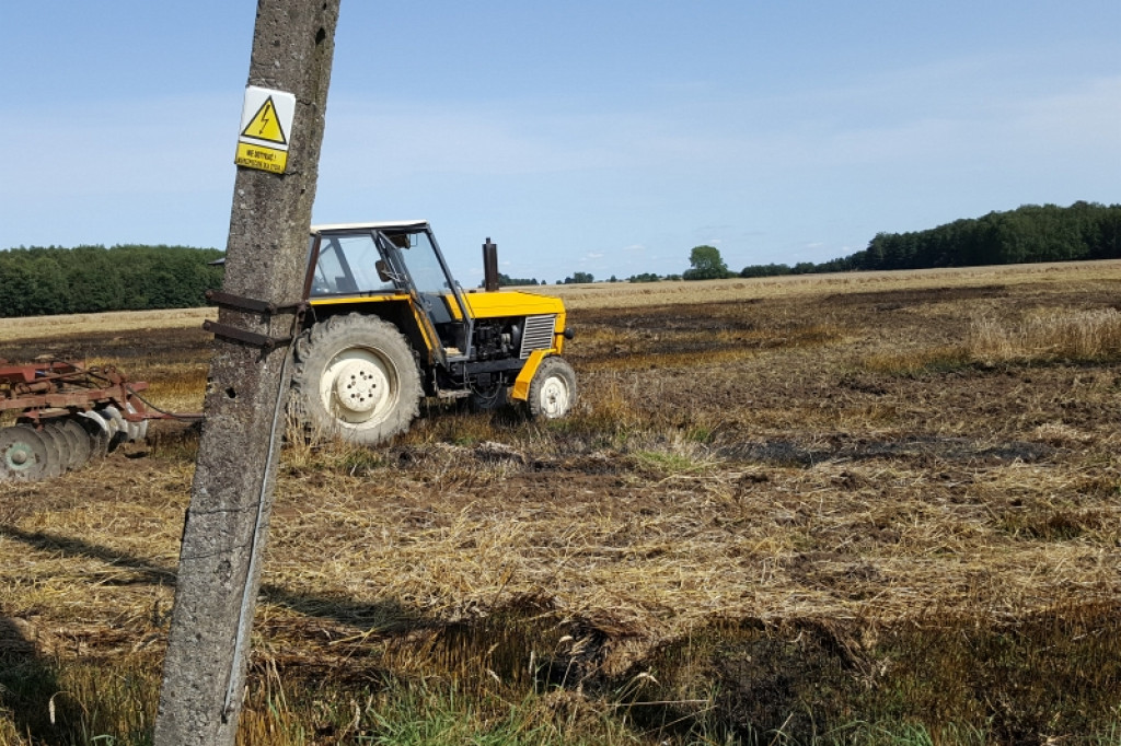 Pożar zboża na pniu w miejscowości Drzewice