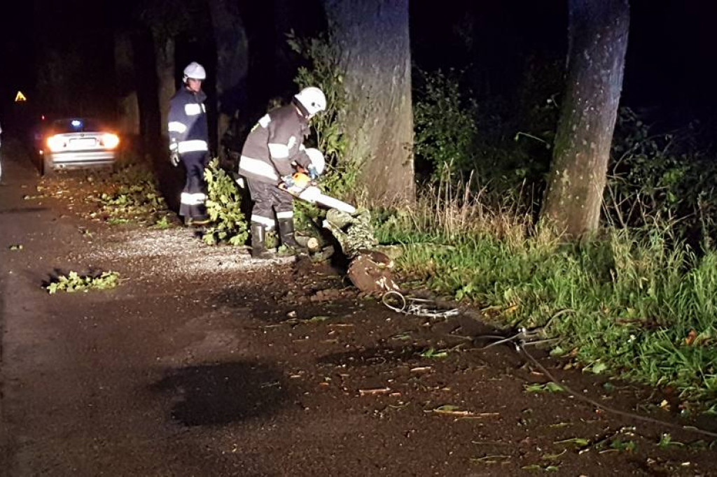 Pracowite popołudnie i noc strażaków. Wszystko przez silny wiatr