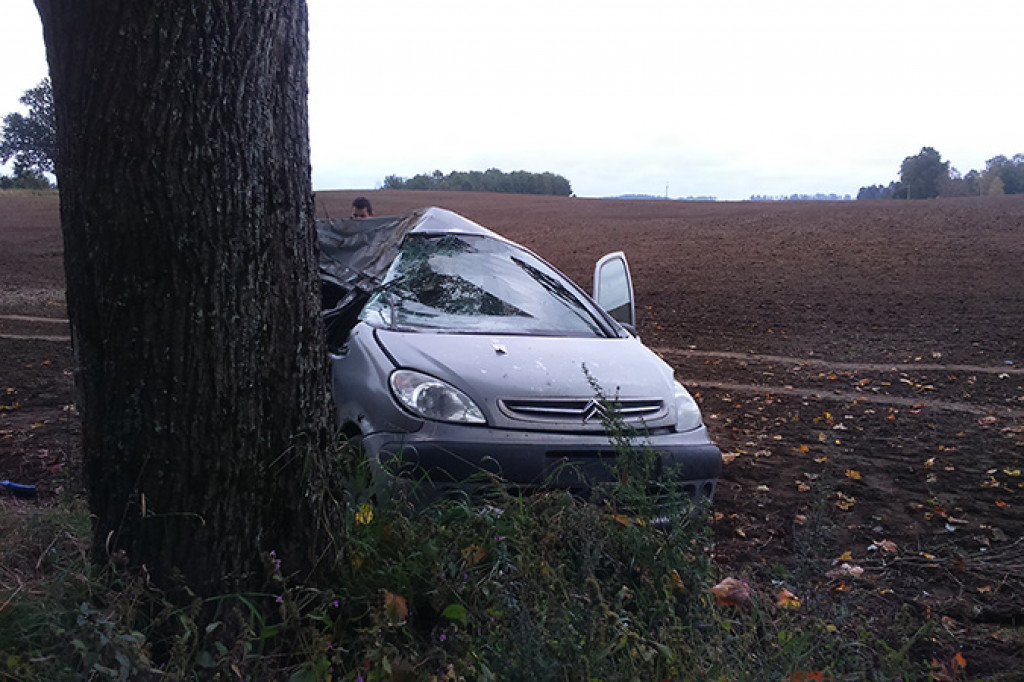 Chciała ominąć zwierzę na drodze, uderzyła w drzewo