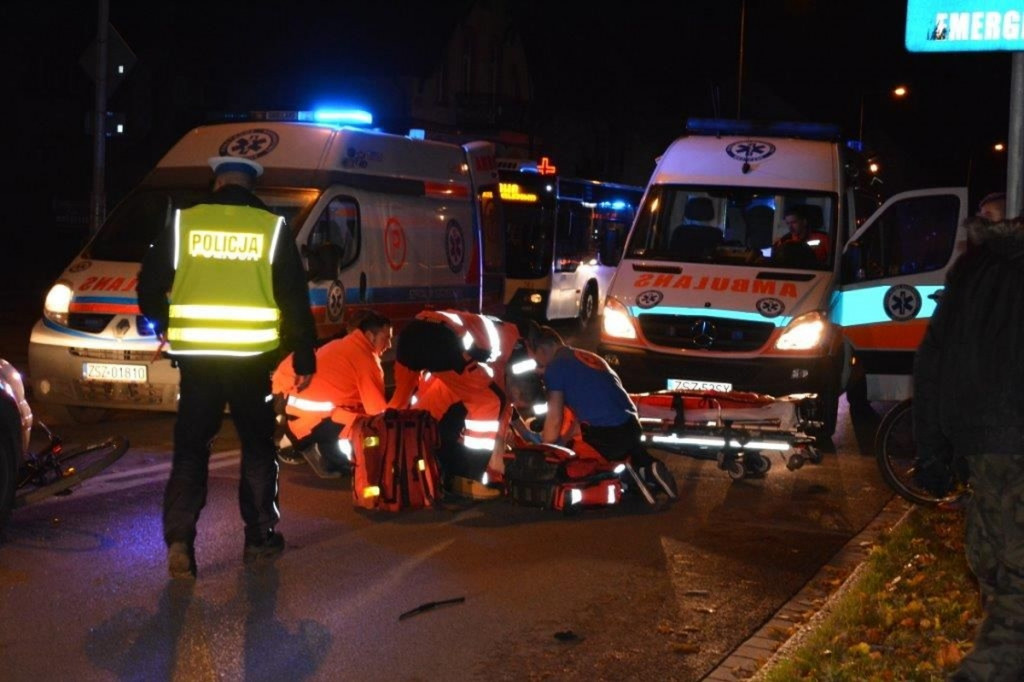 Wypadek na ul. Kościuszki. Młody rowerzysta w szpitalu