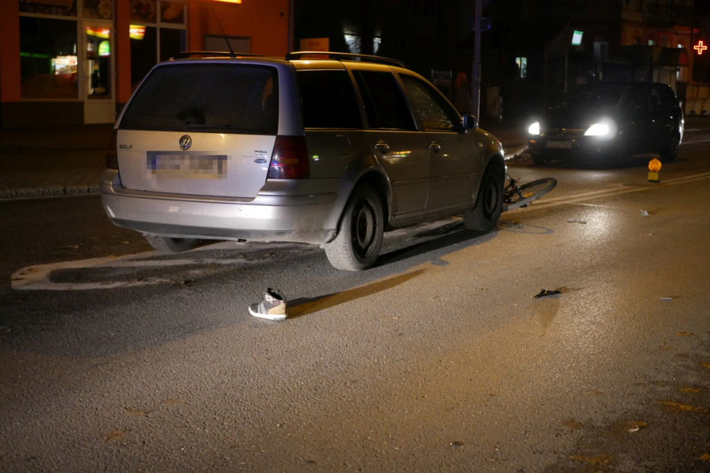 Wypadek na ul. Kościuszki. Młody rowerzysta w szpitalu