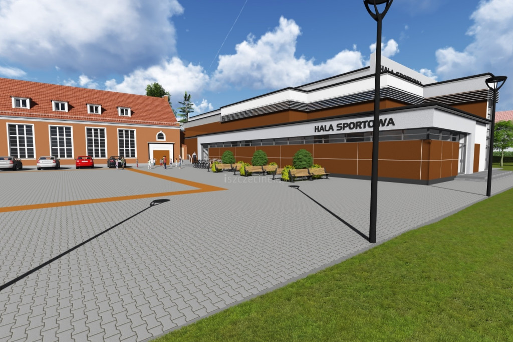 Wizualizacja nowej hali przy SP1 w Szczecinku