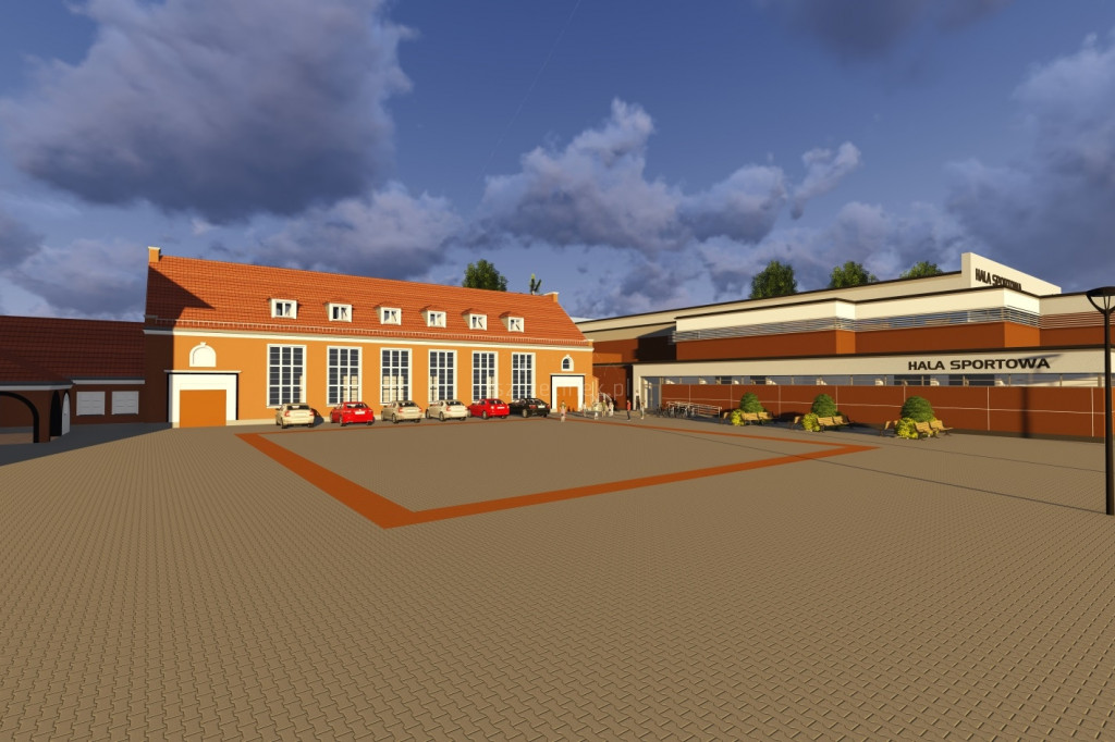 Wizualizacja nowej hali przy SP1 w Szczecinku