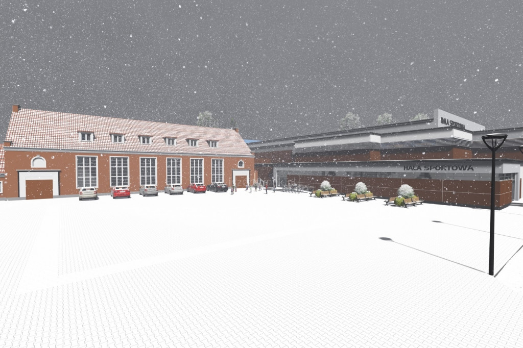 Wizualizacja nowej hali przy SP1 w Szczecinku