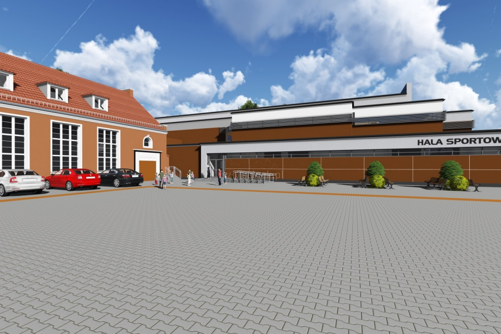 Wizualizacja nowej hali przy SP1 w Szczecinku