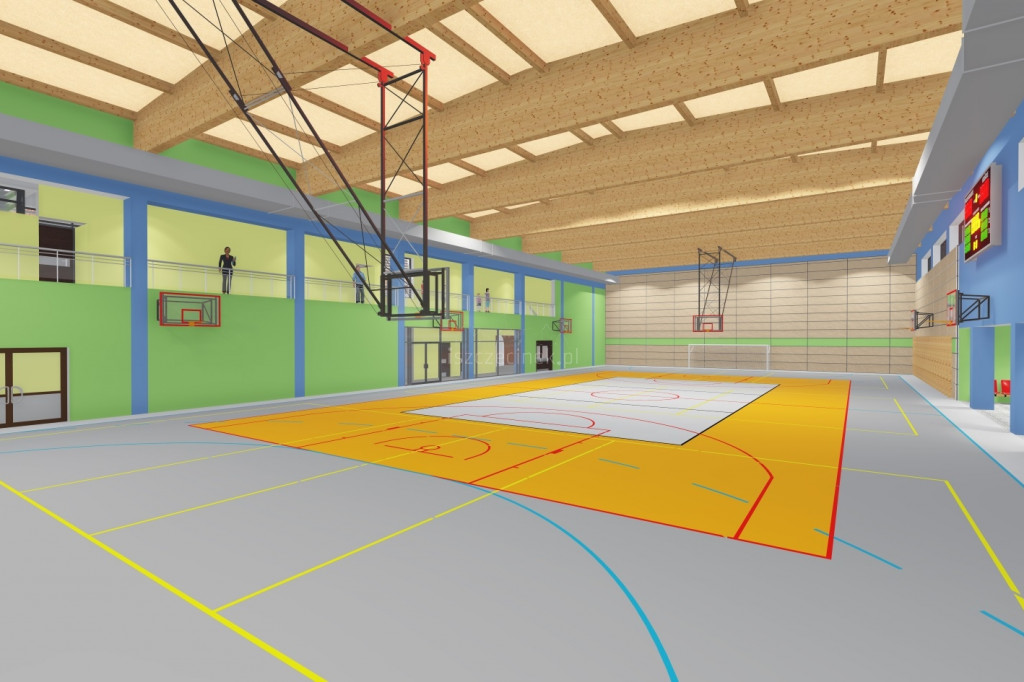 Wizualizacja nowej hali przy SP1 w Szczecinku