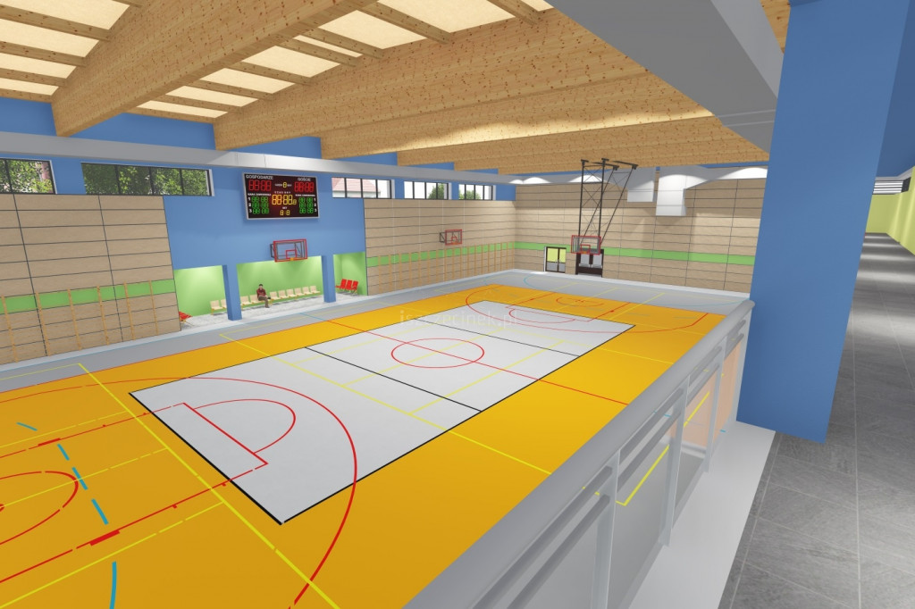 Wizualizacja nowej hali przy SP1 w Szczecinku