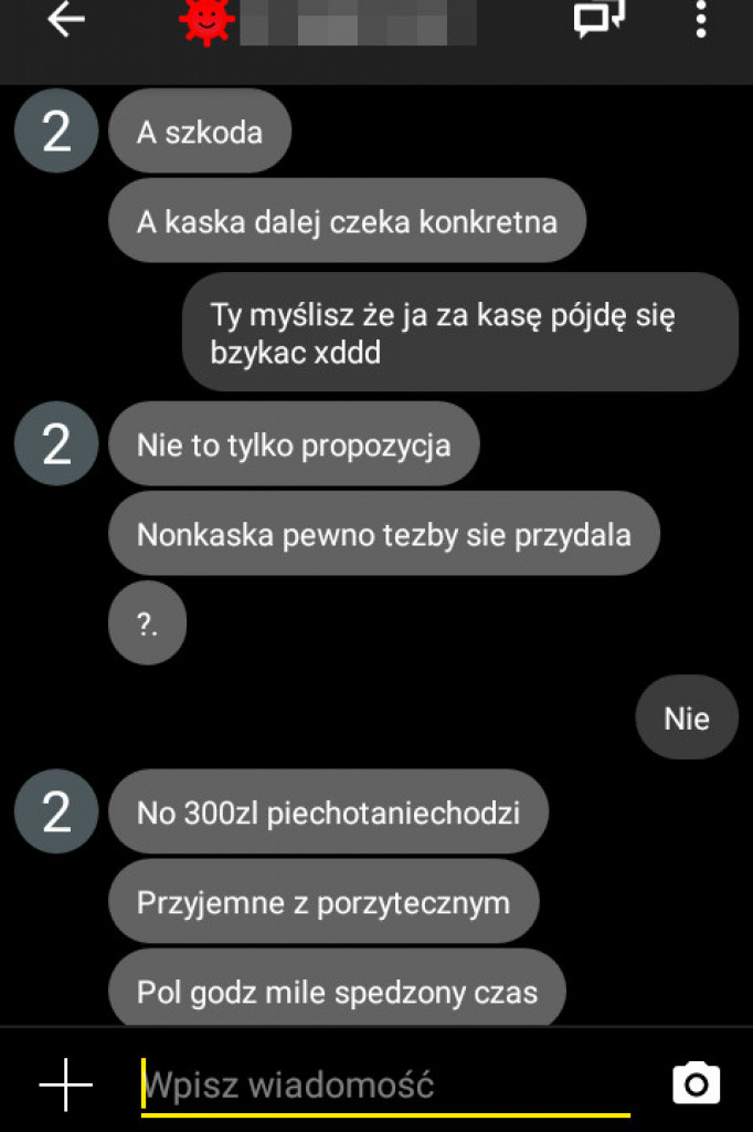 Kasa czeka konkretna. 300zł za pół godzinny seks z nieletnią