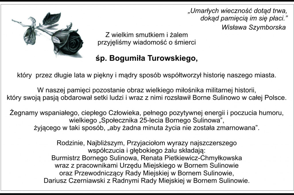 Zmarł Bogumił Turowski