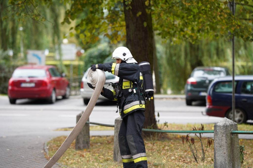 Ćwiczenia pożarowe w kościele NNMP w Szczecinku