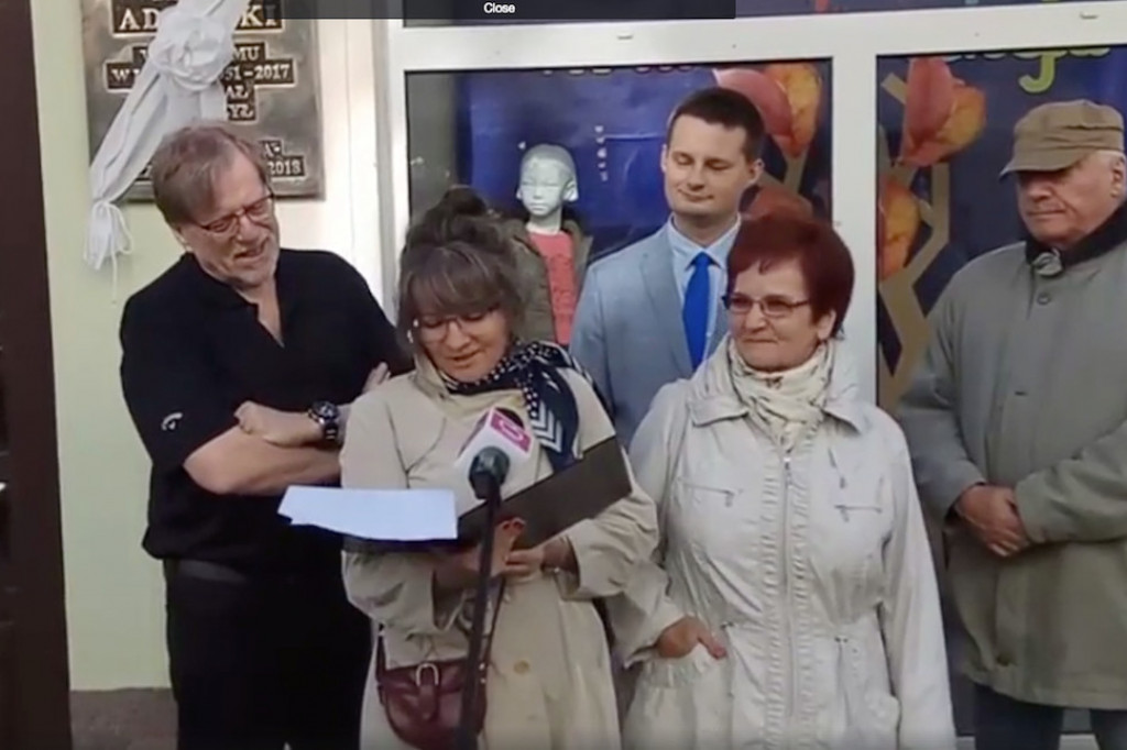 Wiesław Adamski - odsłonięcie pamiątkowej tablicy