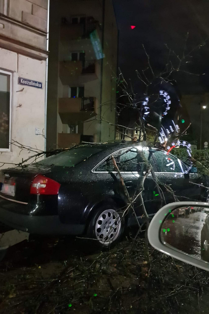 Efekty wichury w Szczecinku i w regionie - wichury w Polsce, połamane drzewa, podtopienia.
