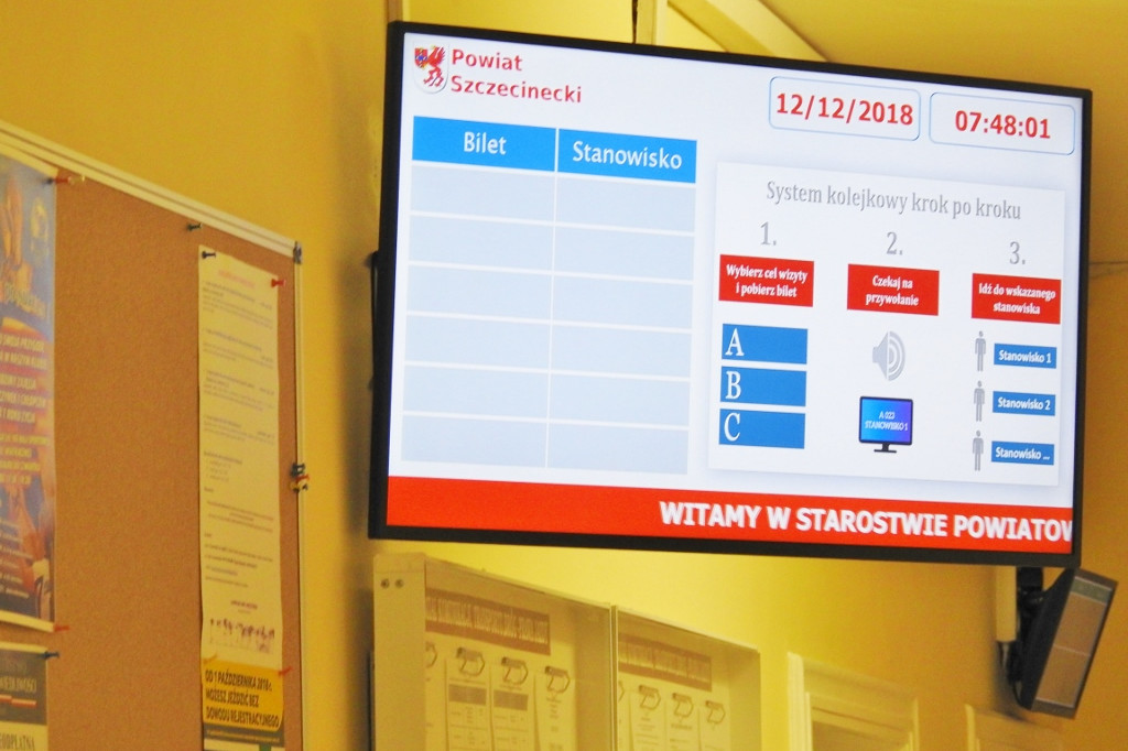 Elektroniczny system kolejkowy - Starostwo Powiatowe Szczecinek