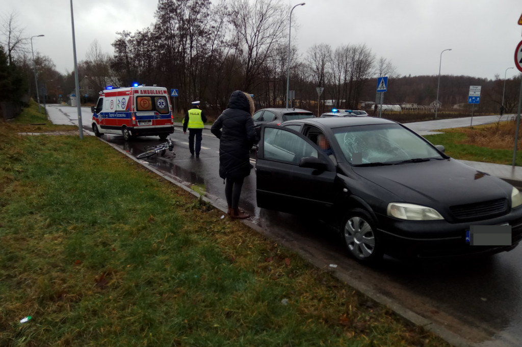 Wypadek Szczecinek - Różana, Staszica potrącenie rowerzysty