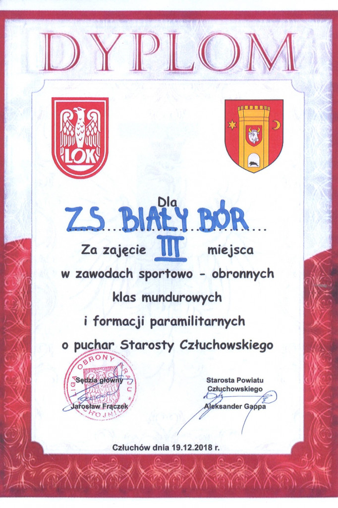 Zawody sportowo obronne klas mundurowych w Człuchowie