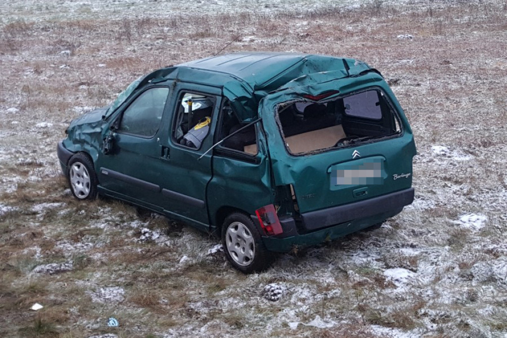 Na krajowej ?jedenastce? dachował citroen