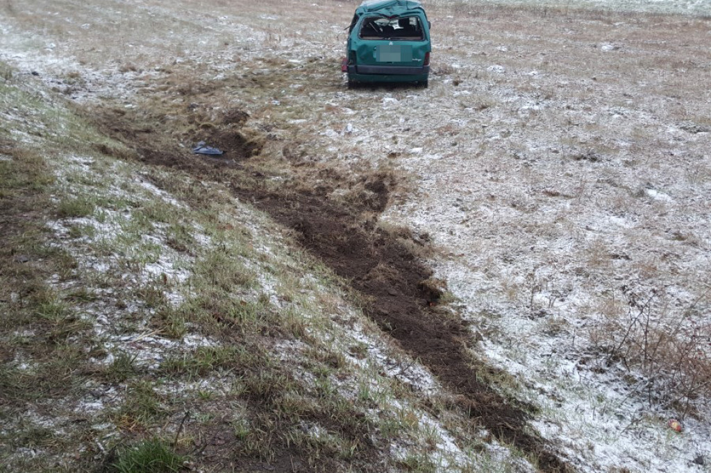 Na krajowej ?jedenastce? dachował citroen