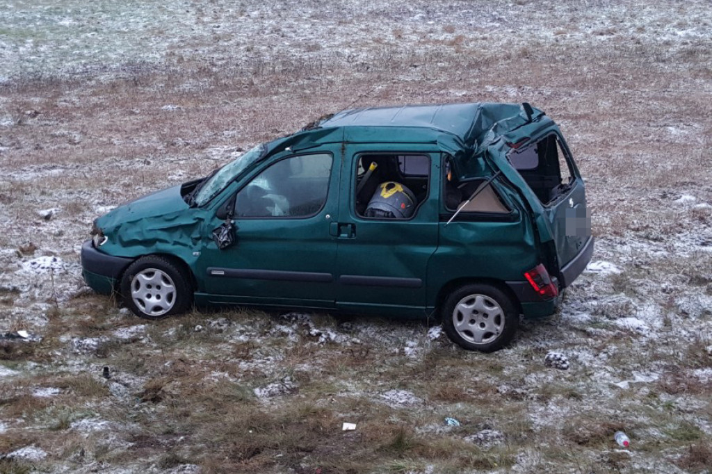 Na krajowej ?jedenastce? dachował citroen