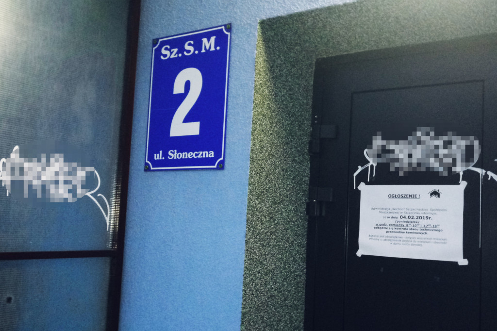 Akt wandalizmu Szczecinek ul. Słoneczna