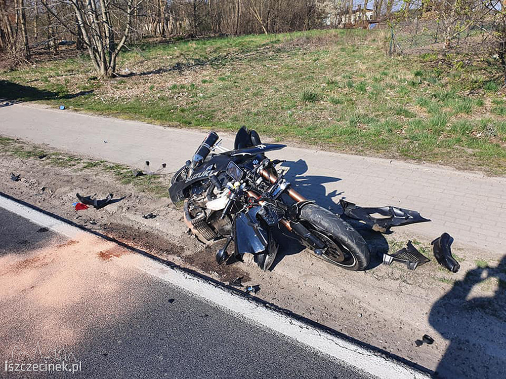 BIAŁY BÓR. Motocyklista wjechał w tył osobówki