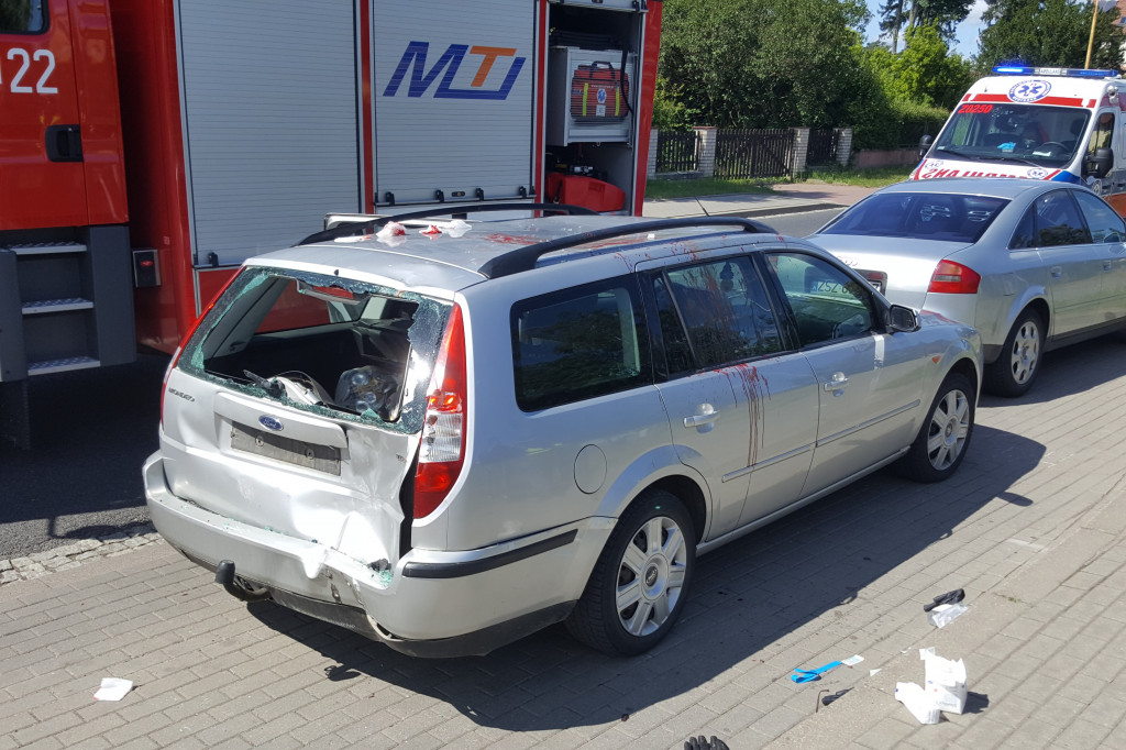 Wypadek z udziałem motocyklisty