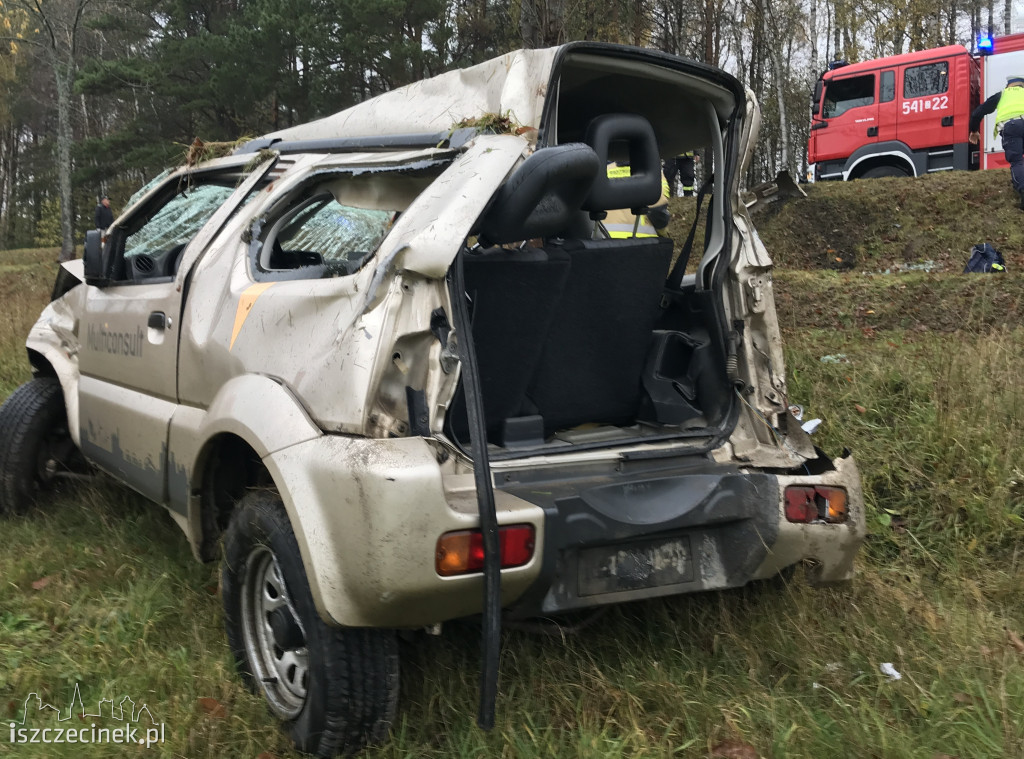 Wypadek na DK-20. Jedna osoba poważnie ranna