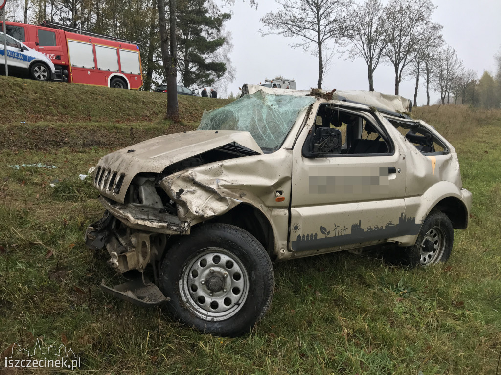 Wypadek na DK-20. Jedna osoba poważnie ranna
