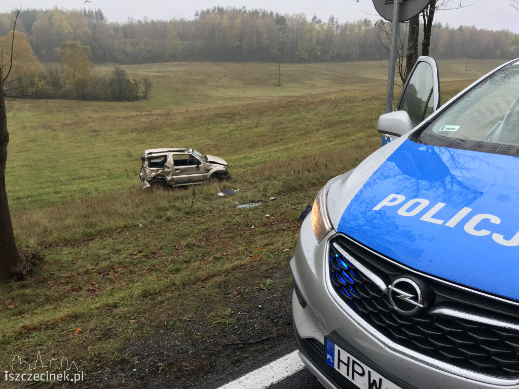 Wypadek na DK-20. Jedna osoba poważnie ranna