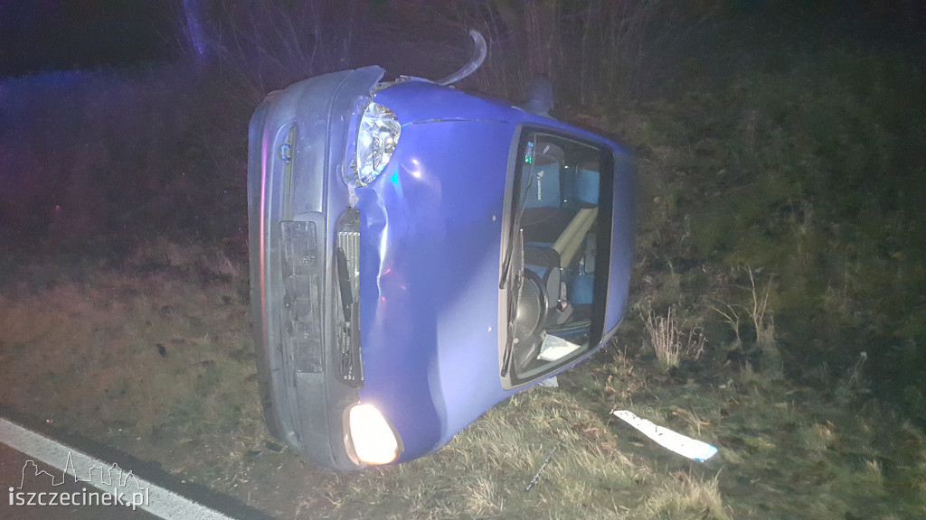 Opel zderzył się z sarną pod Szczecinkiem