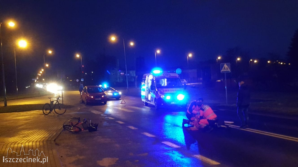 Groźny wypadek na Narutowicza. Samochód potrącił rowerzystkę