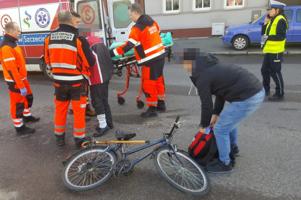 Wypadek na ul. Lipowej. Ford potrącił rowerzystę