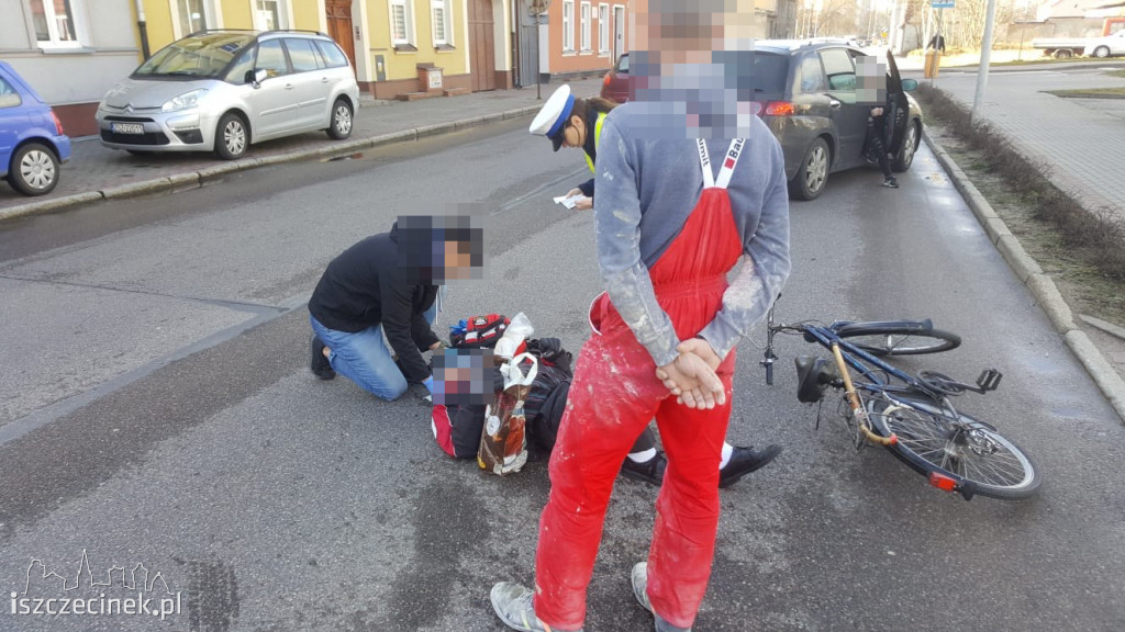 Wypadek na ul. Lipowej. Ford potrącił rowerzystę