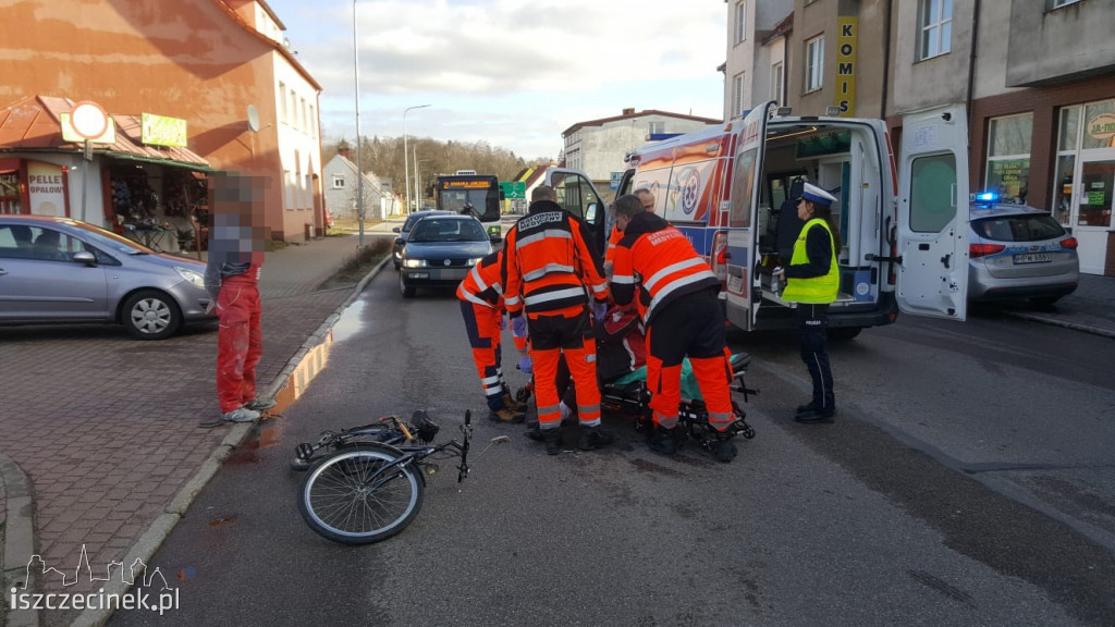 Wypadek na ul. Lipowej. Ford potrącił rowerzystę