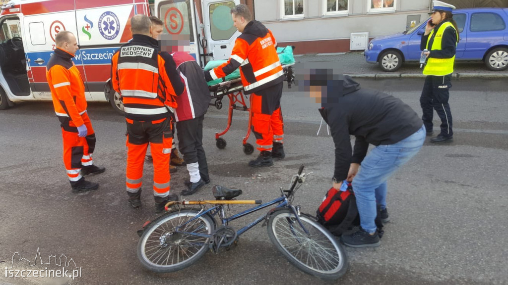 Wypadek na ul. Lipowej. Ford potrącił rowerzystę