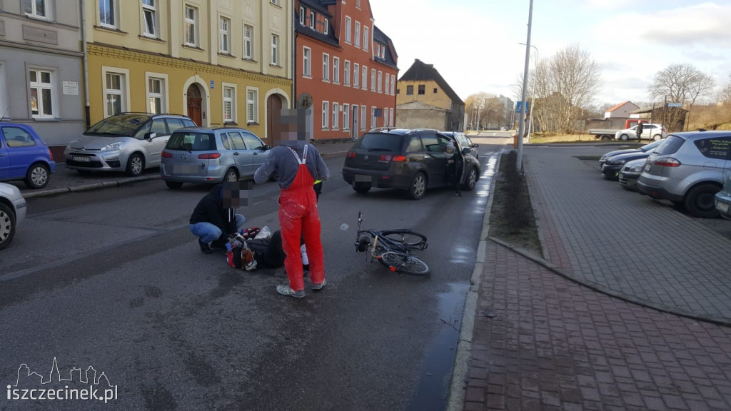Wypadek na ul. Lipowej. Ford potrącił rowerzystę