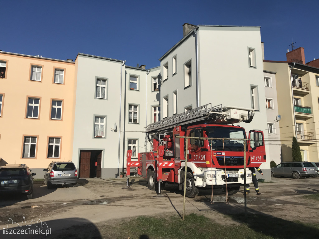 Pożar budynku przy ulicy Wyszyńskiego