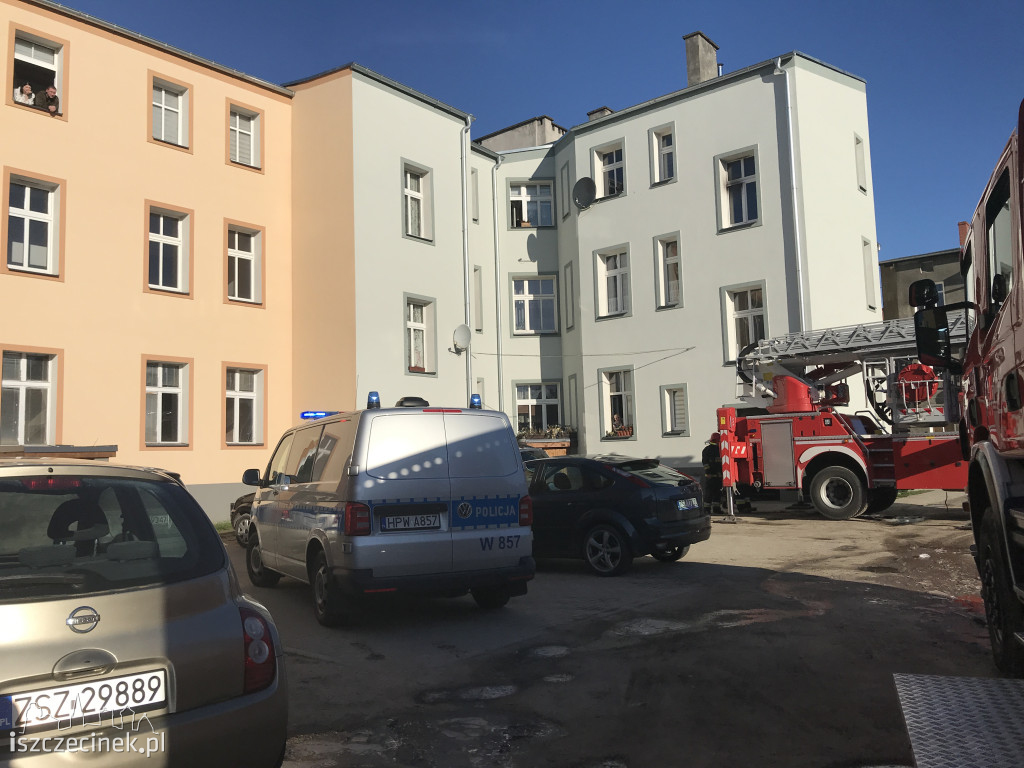 Pożar budynku przy ulicy Wyszyńskiego