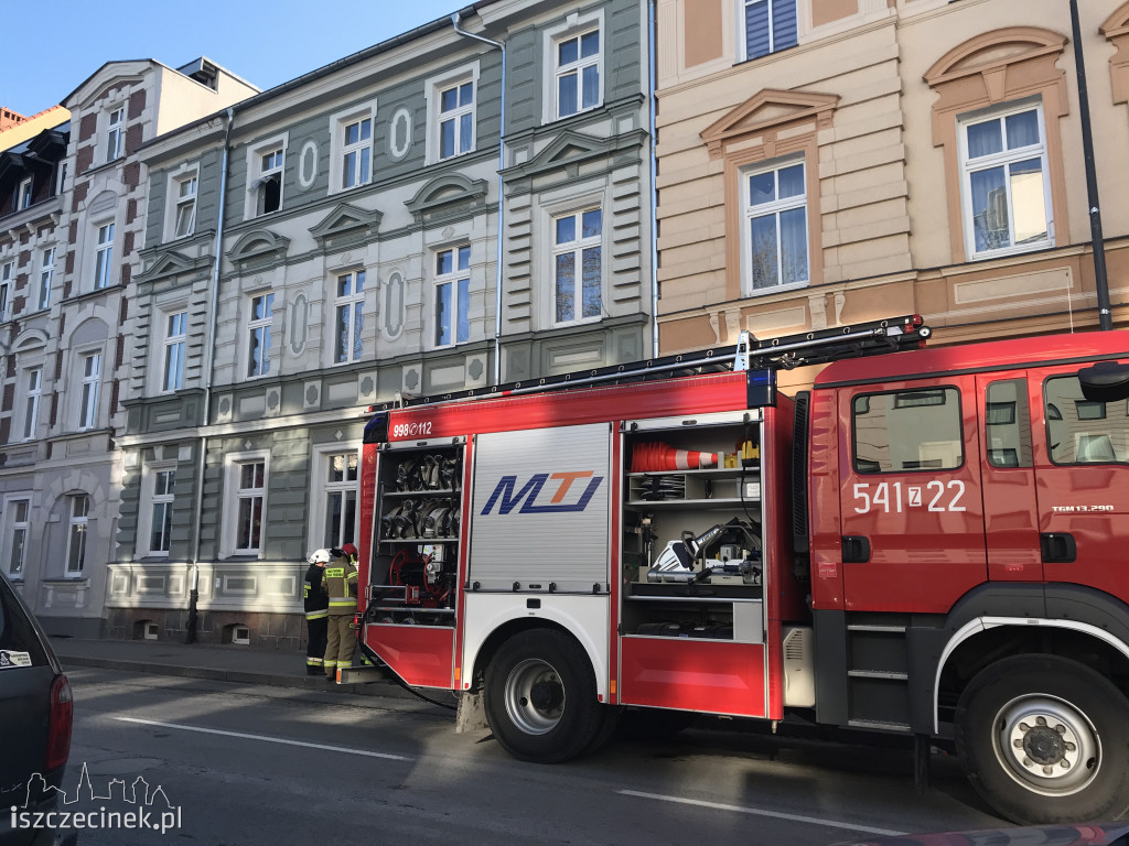 Pożar budynku przy ulicy Wyszyńskiego