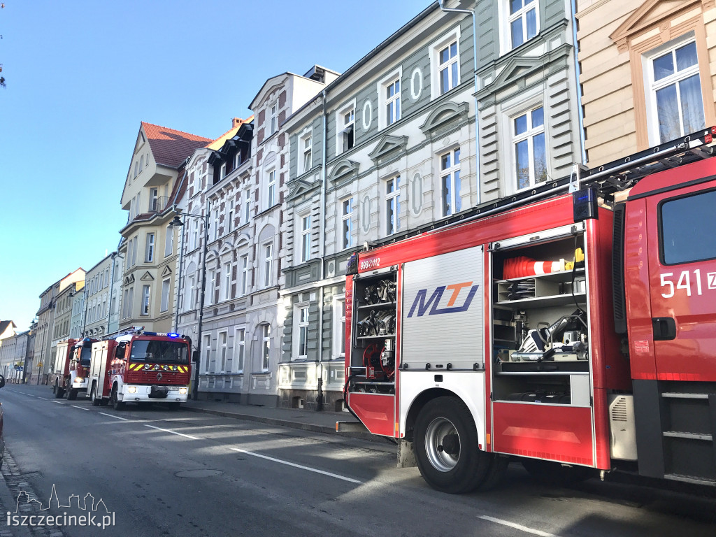 Pożar budynku przy ulicy Wyszyńskiego
