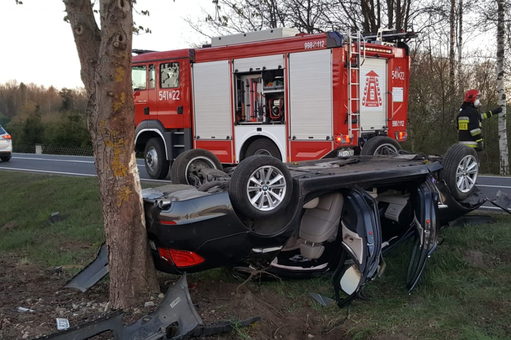 Dachowanie bmw na DK-11 pod Szczecinkiem