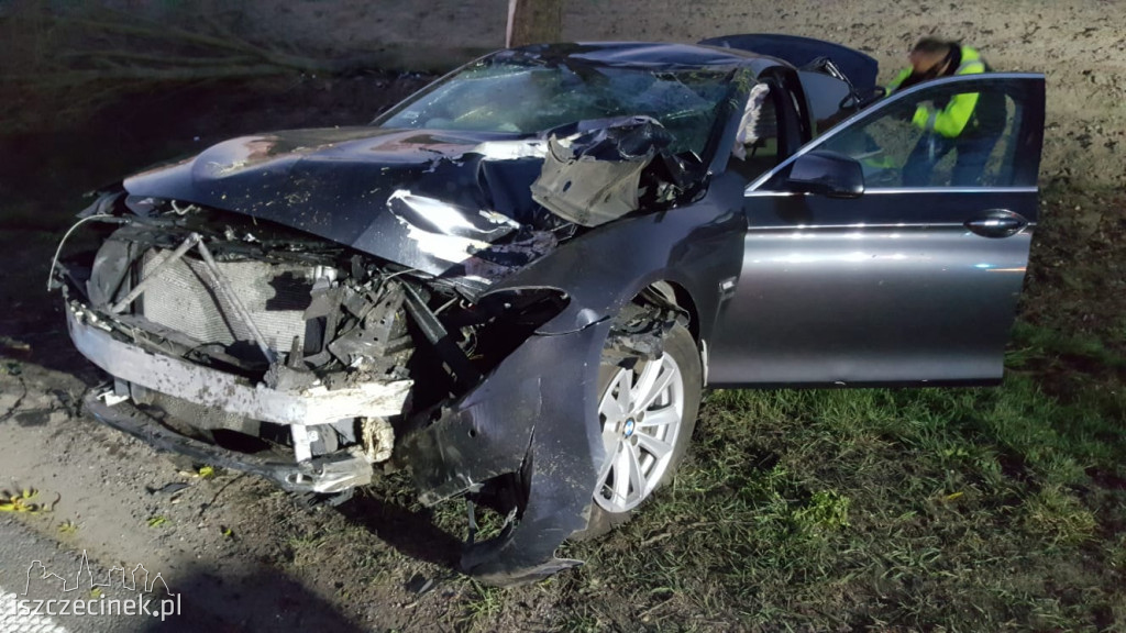 Dachowanie bmw na DK-11 pod Szczecinkiem