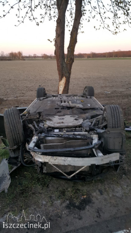 Dachowanie bmw na DK-11 pod Szczecinkiem