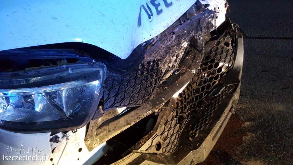 Bus uderzył w dwa jelenie. Niebezpiecznie pod Białym Borem
