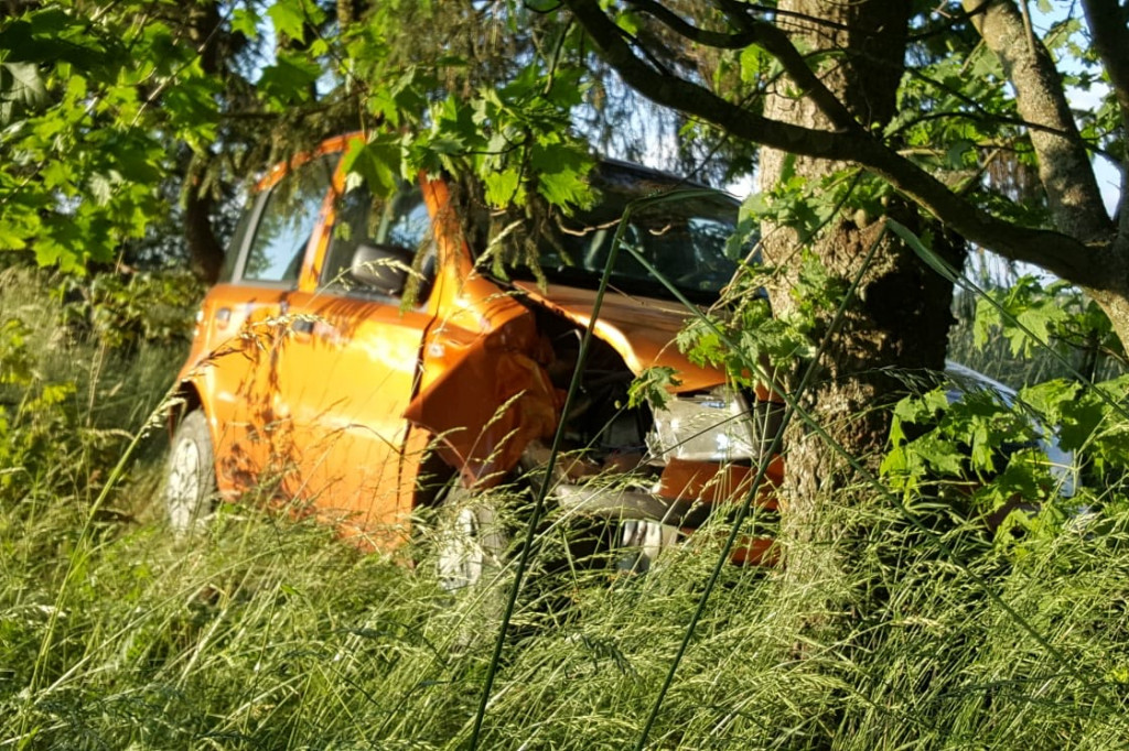 Kolizja na drodze Turowo - Wilcze Laski