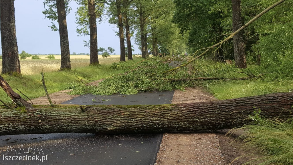 Burze przechodzą nad regionem. Zalane ulice i budynki, zablokowana droga
