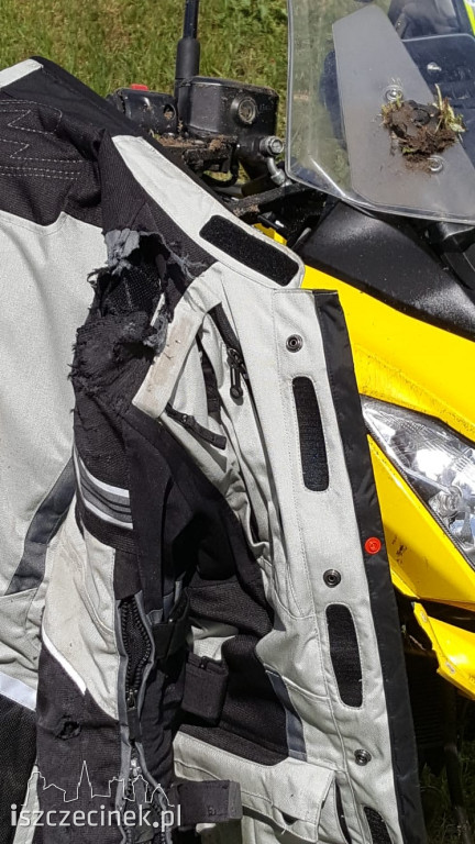 Wypadek motocyklisty w Białym Borze na krajowej 25. Motocyklista w szpitalu (zdjęcia)