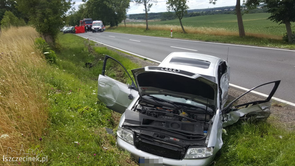 Wypadek na DK-11 przy wyjeździe ze Szczecinka.