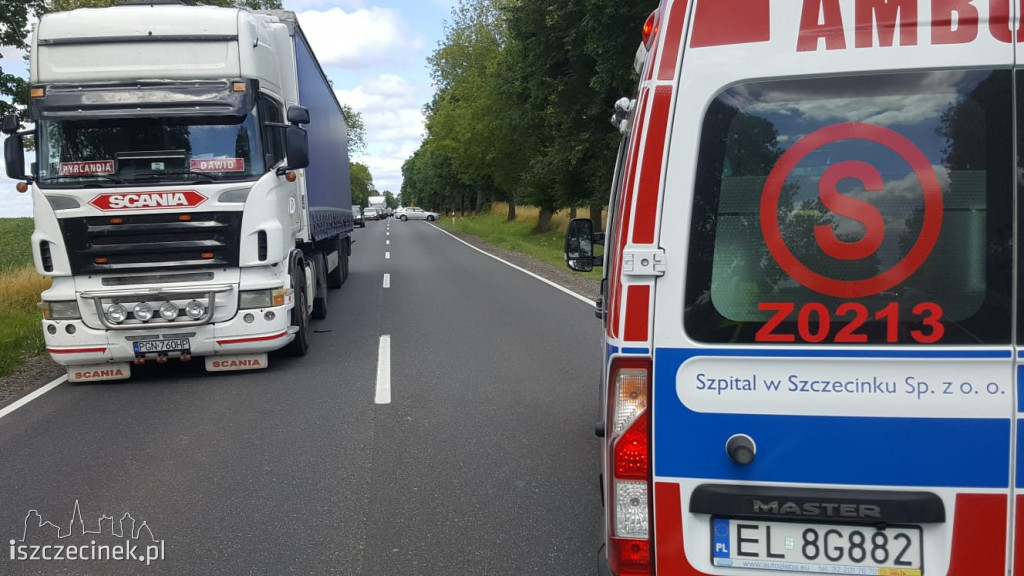 Wypadek na DK-11 przy wyjeździe ze Szczecinka.