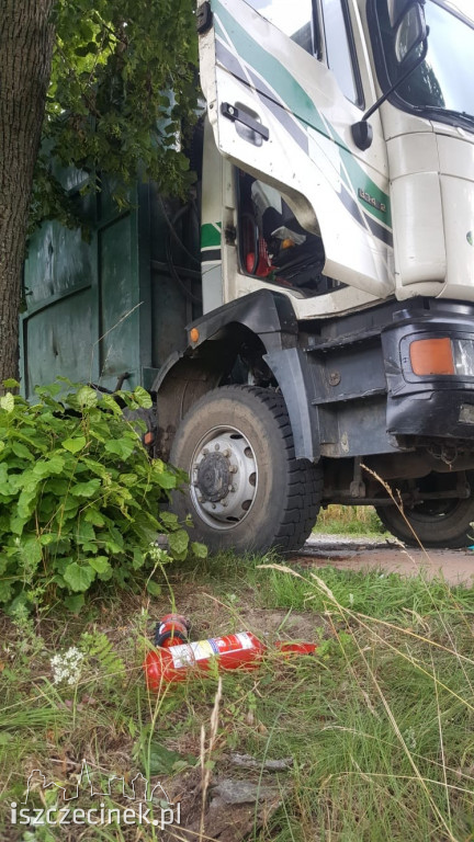 Pożar ciężarówki w gminie Barwice